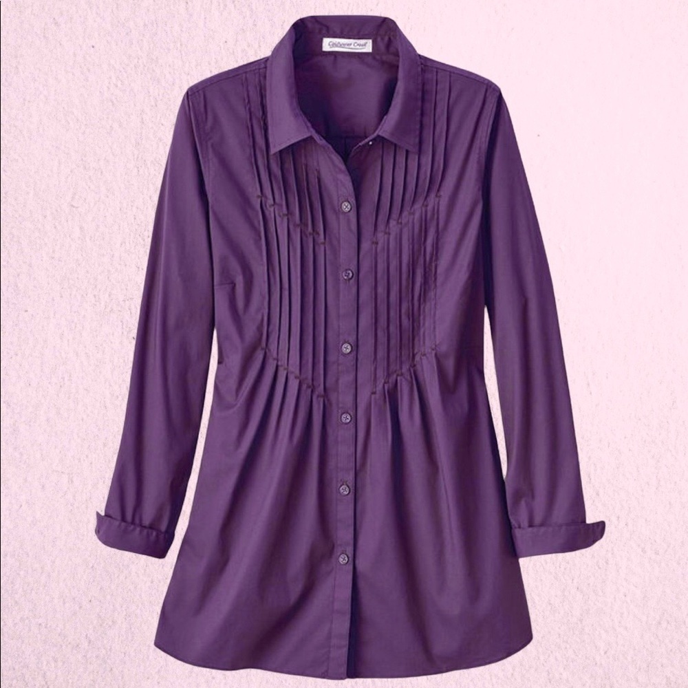 NWT Coldwater Creek Easy Care Pintuck Shirt 2X